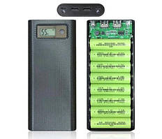 Корпус для powerbank павербанка s8 Dual USB 5 В 2 А, 8*18650, чорний