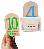 Набiр для сенсорної гри "Тактильнi Цифри та крапки 2 відповідно до методики Монтессорі"