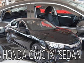 Дефлектори вікон (вітровики) Honda Civic 2017+ 5D седан (вставні, 4 шт.) (HEKO)
