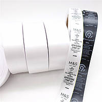 Атласная лента для принтера, лента сатин для печати, белая 200 метров 25