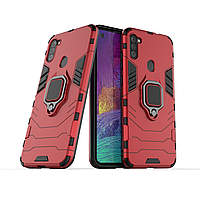 Чехол Ring case для Samsung Galaxy M11 (M115) бронированный бампер с кольцом красный