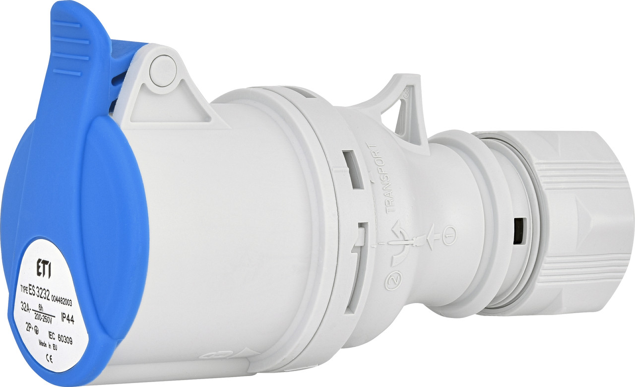 Розетка кабельна ES-3232, IP44 (32A, 230V, 2P+PE) ETI 4482003, фото 1