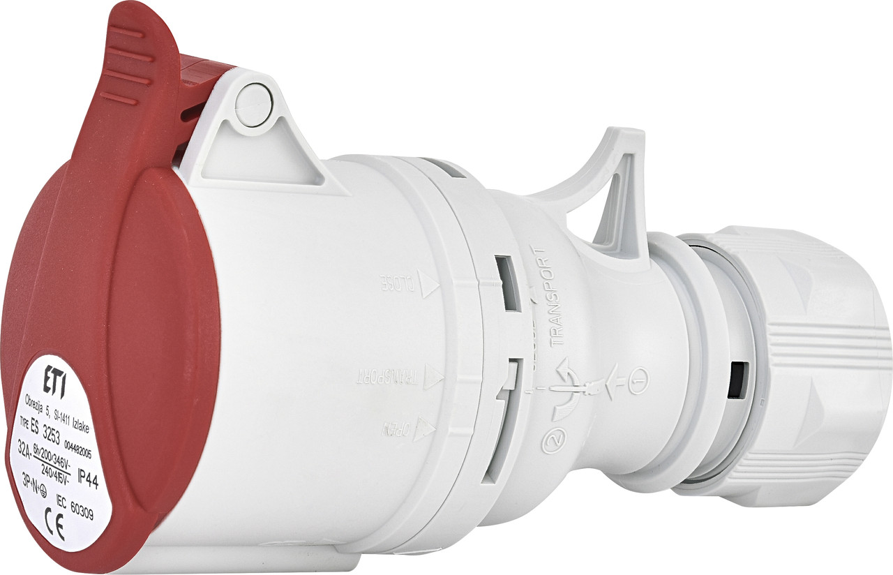 Кабельна Розетка ES-3253 IP44 (32A, 400V, 3P+N+PE) ETI 4482005, фото 1
