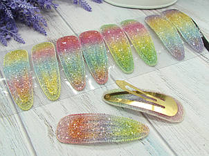 Шпильки для волосся тік-так 7.5 см кольорові кристали 10 шт/уп.