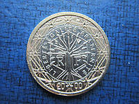 Монета 1 евро Франция 2000 2001 два года цена за 1 монету
