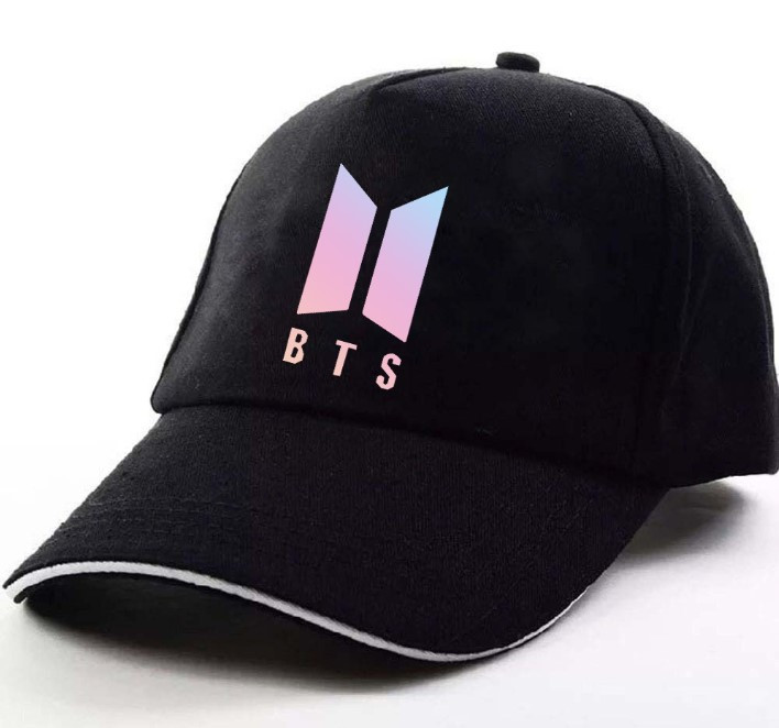 Кепка Бейсболка BTS з рожевою емблемою Чорна бтс