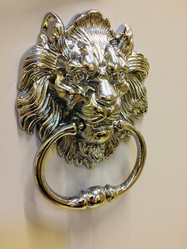 Декоративная ручка кольцо "Лев"