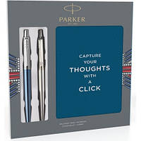 Набор ручек Parker JOTTER 17 Waterloo Blue CT BP + SS CT BP + блокнот в подар.упаковке PXMAS18 16 972b18