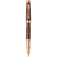 Ручка перьевая Parker PREMIER Luxury Brown PT FP F 89 912K с золотым пером