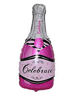 Фольгований міні куля Шампанське рожеве 19х46 см (Китай)