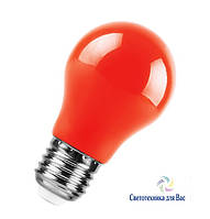 Светодиодная лампа Feron LB-375 Е27 3W типа A50 красная для общего и декоративного освещения