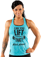 Спортивная женская майка Bodybuilding Clothing Women's Can You Lift That Tank голубая L