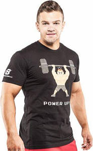 Спортивна чоловіча футболка Bodybuilding Clothing Power Up Tee чорна XXL