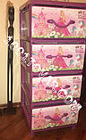 Комод пластиковий з малюнком "Принцеси" Senyayla, рожевий, 5 ящиків, Туреччина, фото 2