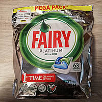 Капсулы для посудомойки Fairy Platinum All in 1 -63 шт