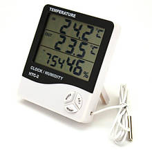 Термогігрометр Generic HTC-2 ver.3 дві температури і вологість на дисплеї білий