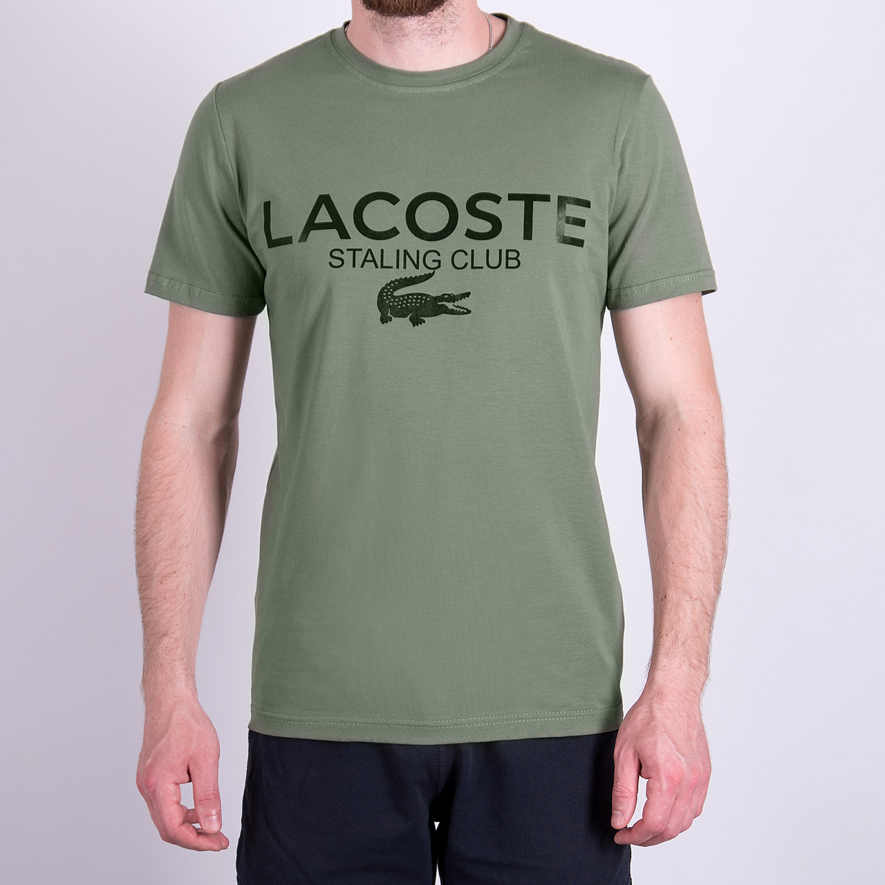 Чоловіча футболка LACOSTE, кольору хакі