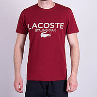 Чоловіча футболка LACOSTE, кольору бордо