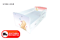 Дитяче ліжко Kinder Cool 5 Ведмедики з шухлядою та захисним бортиком, спальне місце на ламелях