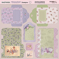 Аркуш двостороннього паперу 20х20 см Конверти Delicious Recipes від Scrapmir