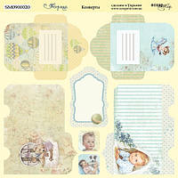 Аркуш двостороннього паперу 20 х 20 см. Конверти Кориця від Scrapmir