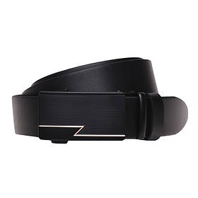 Автоматичний пасок з натуральної шкіри 115-125×3.5 / ремінь на штани для чоловіка, чорний