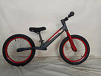 Детский беговел (велобег) на надувных колесах 16 дюймов Crosser BALANCE bike JK-07 AIR серый