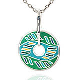 Каблучка срібна жіноча 925 проби з емаллю, кільце зі справжнього срібла для дівчини, фото 8