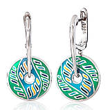 Каблучка срібна жіноча 925 проби з емаллю, кільце зі справжнього срібла для дівчини, фото 7