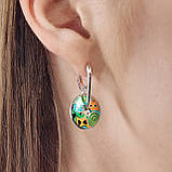 Каблучка срібна жіноча 925 проби з емаллю, кільце зі справжнього срібла для дівчини, фото 3