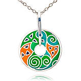 Каблучка срібна жіноча 925 проби з емаллю, кільце зі справжнього срібла для дівчини, фото 8