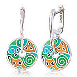 Каблучка срібна жіноча 925 проби з емаллю, кільце зі справжнього срібла для дівчини, фото 7