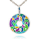 Каблучка срібна жіноча 925 проби з емаллю, кільце зі справжнього срібла для дівчини, фото 8