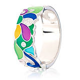 Каблучка срібна жіноча 925 проби з емаллю, кільце зі справжнього срібла для дівчини, фото 5