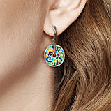 Каблучка срібна жіноча 925 проби з емаллю, кільце зі справжнього срібла для дівчини, фото 4