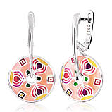 Каблучка срібна жіноча 925 проби з емаллю, кільце зі справжнього срібла для дівчини, фото 3