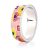 Каблучка срібна жіноча 925 проби з емаллю, кільце зі справжнього срібла для дівчини, фото 5