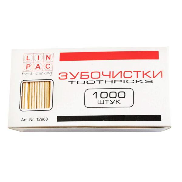 Зубочистки «Linpac» toothpick 1000 штук (натуральне, екологічне дерево)