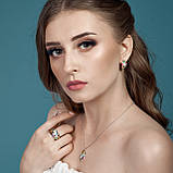 Каблучка срібна жіноча 925 проби з емаллю, кільце зі справжнього срібла для дівчини, фото 8