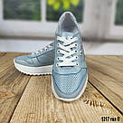 Літні жіночі шкіряні кросівки блакитного кольору  40 р-р, фото 5