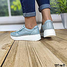 Літні жіночі шкіряні кросівки блакитного кольору  40 р-р, фото 10