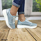 Літні жіночі шкіряні кросівки блакитного кольору  40 р-р, фото 9