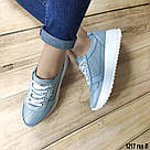 Літні жіночі шкіряні кросівки блакитного кольору  40 р-р, фото 8