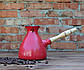 Турка для кави Kingsize Red кераміка 600 мл + ложка з довгою ручкою і розсікач, фото 4
