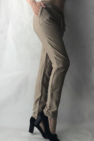 Жіночі літні штани, No23 льон жатка сірий, фото 2