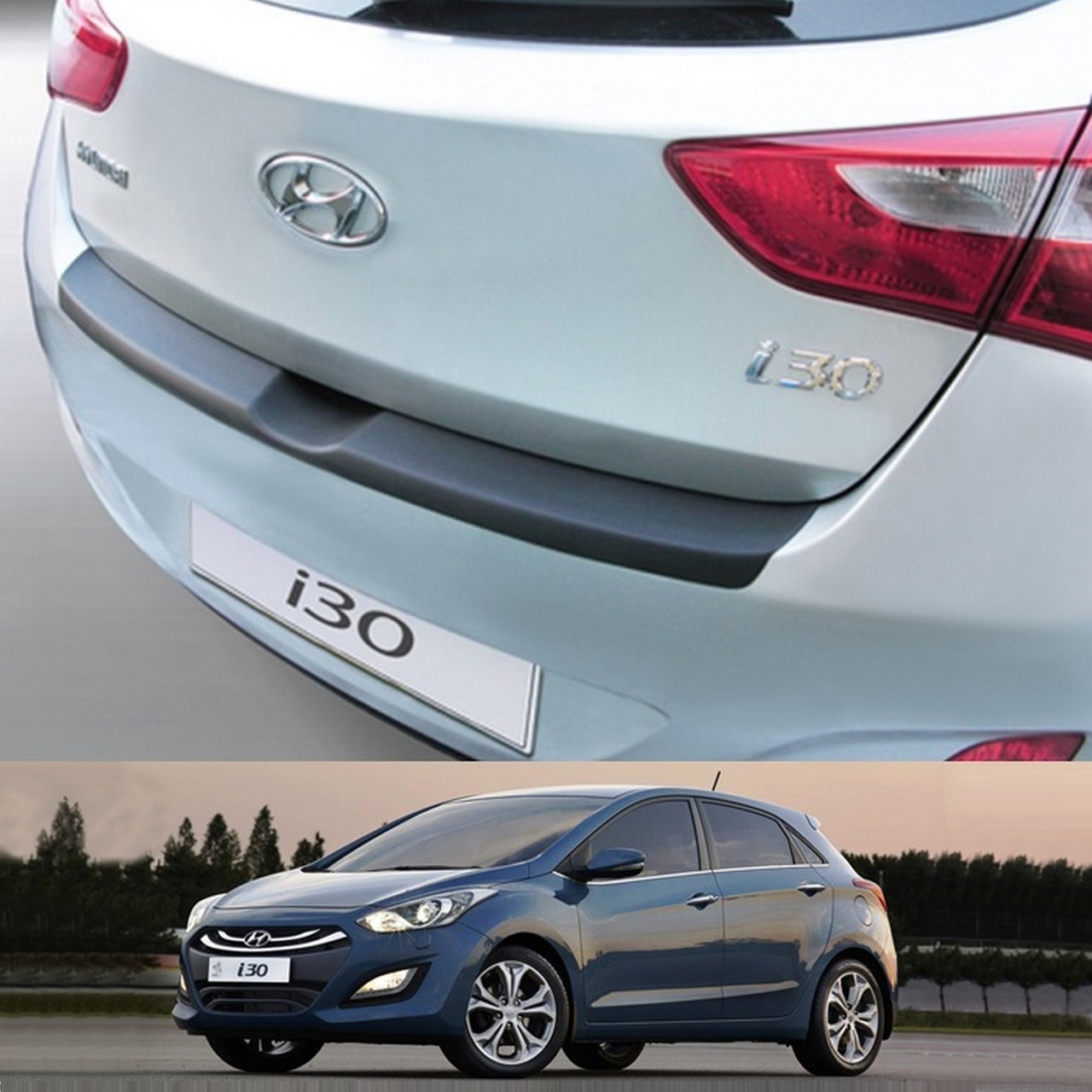 Пластикова захисна накладка на задній бампер для Hyundai i30 GD 5Dr 2011-2017