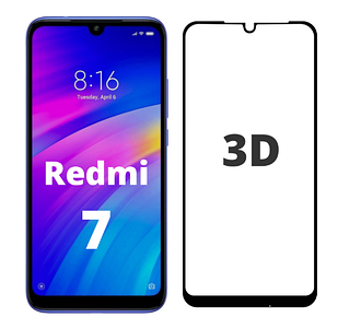 Захисне скло 3D Xiaomi Redmi 7 прозоре (Ксіомі Редмі 7)