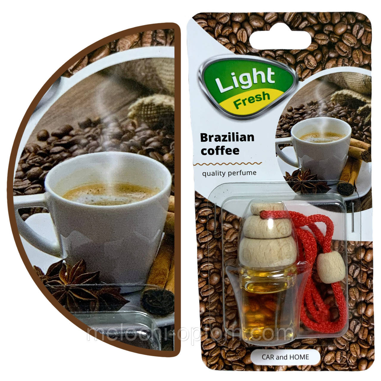 Ароматизатор в машину Light Fresh підвіска пахучка в авто Brazilian coffee