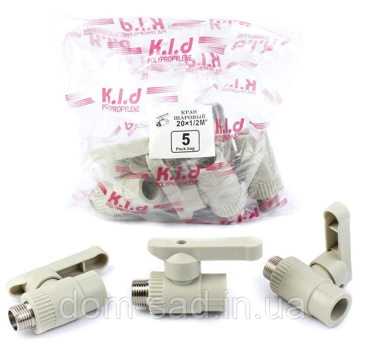 Кран шаровый ппр 20*1/2" латунный шар KLD (ID#1202860874), цена: 74 ...