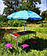 УСИЛЕННИЙ розкладний стіл + парасолька в подарунок, для пікніка, 4 стільці, фото 2